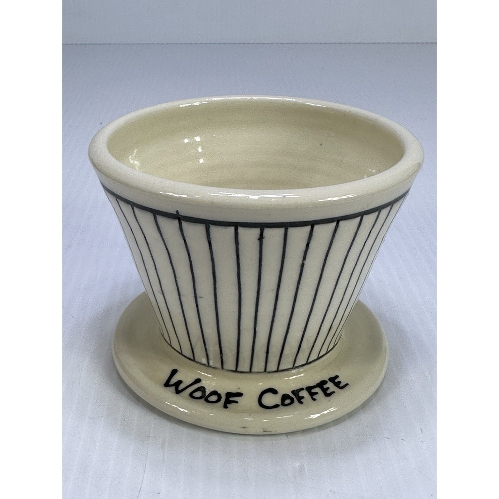 Handmade Ferwerda Studio Pottery Pour Over Woof Coffee Dripper Cream Stoneware